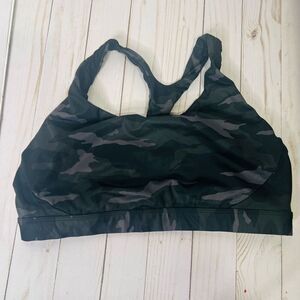 Athleta Black Camouflage Sports Jog Bra Exercise